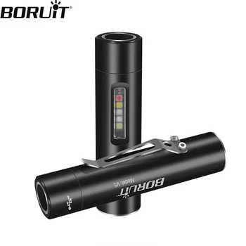 BORUiT V5 мини led фенерче 12 режима на осветление Фенерче USB Акумулаторна лампа с магнит-виолетова светлина аварийно осветление за къмпинг