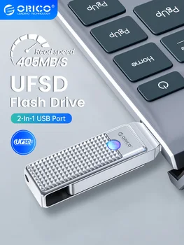 ORICO UFSD 2 в 1 Двойна Флаш памет 405 MB/vs/с Високоскоростна Флаш-Памет Type C USB A с Две Пристанища за MacBook Android Смартфон PC