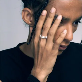 Модерен пръстен от сребро S925 проба с цветни кристали за мъже и жени, модни бижута, подаръци за партита