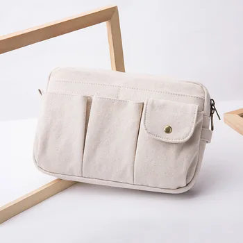 Памук платно унисекс-органайзер поставяне чанта в чанта е подходяща за големи луксозна чанта чанта за пътуване вътрешен чантата си грим, козметични чанти