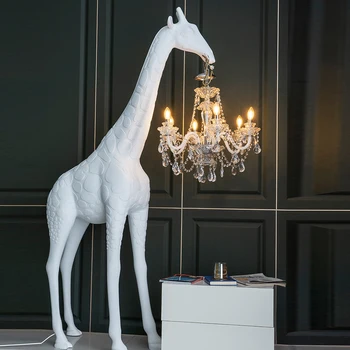 Под лампа с жирафа, артистичен дизайн в скандинавски стил, модерен лампа, окачена изложбена зала, индивидуалността, творчеството, полилей