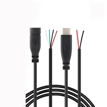 1 бр./5 бр. 2-пинов 4-пинов кабел за пренос на данни 25 см USB 2.0 Type-C Източник на захранване Удължител за Кабел за Зарядно Устройство Конектор Мъжки Женски Plug