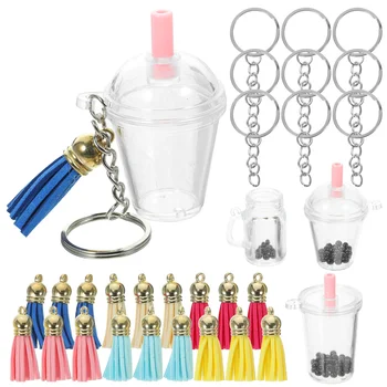 1 Комплект талисмани за пиене, висулки във формата на чаша за пиене, окачен на ключодържател, за украса на чанти