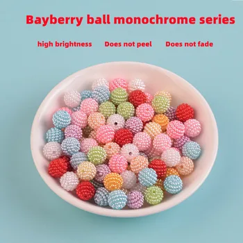 10/12/15 мм 500 г ABS имитация на перли монохромен Бейберри топката с директен отвор Цветни свободни мъниста, ръчно изработени аксесоари за бижута 