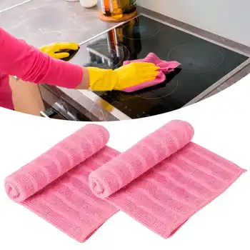 10 бр., розово квадратна кърпа за почистване, супер впитывающее кърпи, почистващи кърпи, принадлежности за баня, розово 30х30 см