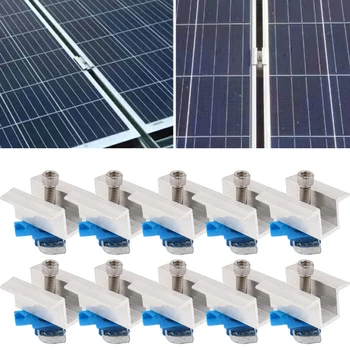 10 бр. слънчев среден битумен скоба PV за дограма, алуминиева фотоелектричния скоба, аксесоари за монтаж на слънчев панел, устойчивост на корозия