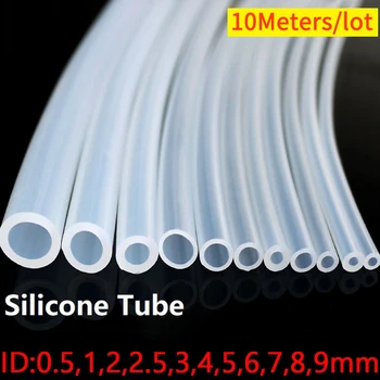 10 метра хранително-вкусовата прозрачен маркуч от силиконов каучук ID 0.51 2 3 4 5 6 7 8 9 10 мм O. D Гъвкава нетоксичная силиконова тръба