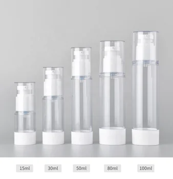 100 бр., нови 30/50/100 ml прозрачни пластмасови козметични вакуум бутилки за лосион, крем-гел, овлажнители, женски пътен контейнер