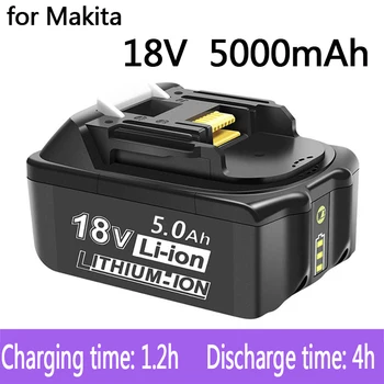 100% Оригинална батерия за електроинструменти Makita 18V 5000mAh с led литиево-йонна батерия заместител на LXT BL1860B BL1860 BL1850