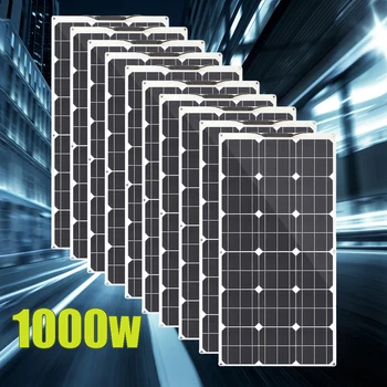 1000 W гъвкави слънчеви панели, комплект 12 600 W 500 W 400 W 300 W 200 w 100 W фотоэлектрическая панелна система за домашно кемпера 1000*500 мм