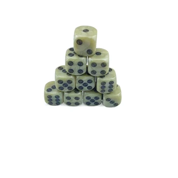 10шт 16 мм многоцветен шестостенния точков D6 с перлената ивица набор от игри кубчета Непрозрачни кубчета за десктоп игри в бар, пъб, клуб, парти