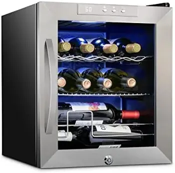 12 компресор вино хладилници с ключалка - Голям самостоятелен винарска изба за червено, бяло, шампанско или пенливо вино - 41