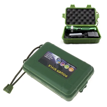 130x80x35 мм, универсален водоустойчив, който предпазва от падане, зелен пластмасов фенерче, кутия за съхранение на фенерче, чанта за зарядно устройство, инструменти