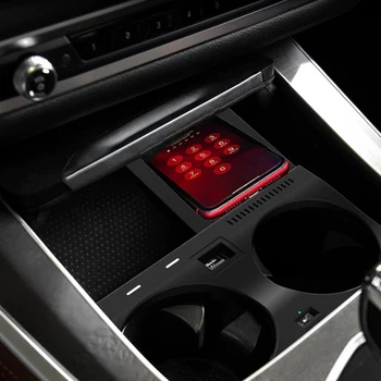 15 Вата Автомобилното безжично зарядно устройство безжично зарядно устройство за телефона, бързо зарядно устройство панел зарядно устройство за BMW X5 G05 X6 G06 X7 G07 2019 2020 2021 2022