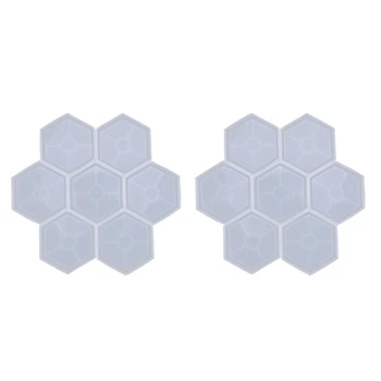 16 опаковки, шестоъгълник силиконови форми за каботажните, форма на силиконовата смола, епоксидни форми за отливки от смола, бетон, цимент