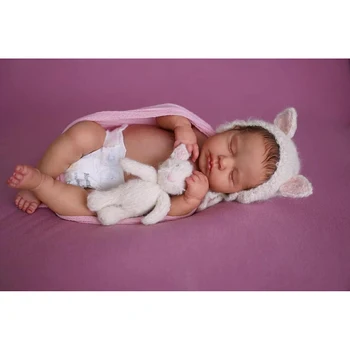 19 инча Силиконова vinyl кукла-реборн за цялото тяло, размер на новороденото бебе, кукла Loulou, 3D кожа, висококачествен подарък с шапка и играчка
