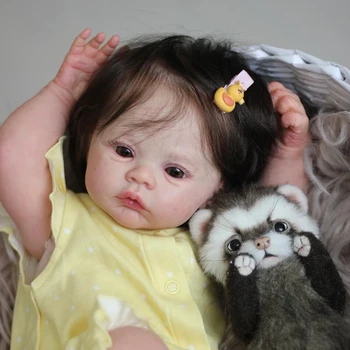 19-инчов кукла-реборн за цялото тяло, размер на новороденото ливади, реалното изображение, ръчна работа, космите с корен, видими вени