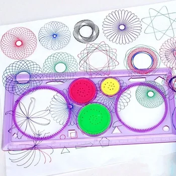 1бр Нов спирограф Геометрична линия шаблони Спирала Изкуството на Класическата играчка Канцеларски материали