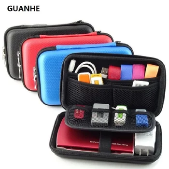 2.5 инча, 3 цвята, голяма чанта-органайзер за кабели, калъф за носене, твърд диск, USB флаш устройство, карта с памет, телефон, Power Bank 3DS