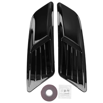 2 бр. декорация на вентилационни отвори предния капак лъскаво черен универсален подходящ за Ford Mustang 2015-2017