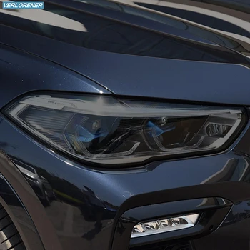 2 бр. Защитно фолио за автомобилни фарове с опушен-черен оттенък, vinyl прозрачен стикер от TPU за BMW X6 G06 M 2020 2021 Аксесоари