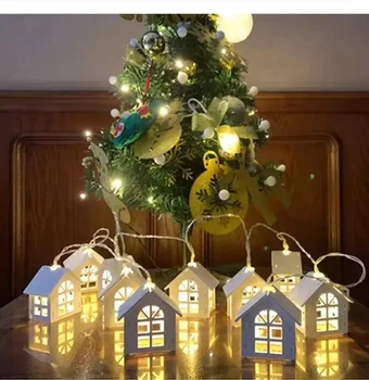 2 м 10 led празнични светлини, венец, дървен дом, led осветление, Коледна новост, украса на сватбени партита, Коледа