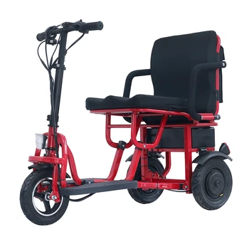 2021 Сгъваем лек електрически скутер-триколка 48 350 W 10-инчов мини-триколка за възрастни хора с увреждания
