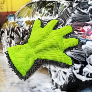 2021 Универсални Ръкавици за миене на коли от Шенилна С Пет Пръста Ръкавици За Миене на коли От Микрофибър Ръкавици За Пръстите на Плат Инструменти за почистване на Автомобил