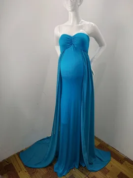2021 Шифоновое рокля с едно рамо за бременни, Рокли за бременни, за фотосесии, дрехи за бременни