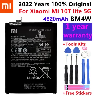 2022 година, 100% оригинална висококачествена батерия 4820 ма BM4W за Xiaomi Mi 10T lite 5G батерии + безплатни инструменти