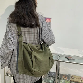 2022 Нова холщовая чанта в японски стил харадзюку, студентски чанта, ретро ежедневни ръчна чанта през рамо, чанта през рамо
