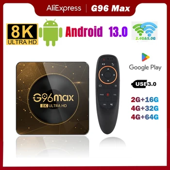 2023 Android 13 G96 MAX A13 Cortex-а a53 Smart TV Box 4G 64GB 32G 8K Двойна Wifi 2,4 G 5G БТ 8,0 мултимедиен плейър на ТВ-конзола