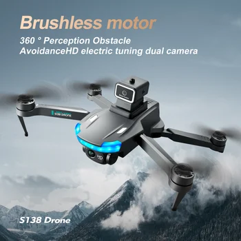 2023 S138 Дрон 4K Професионална двойна HD камера за заобикаляне на препятствия, позициониране на оптични поток, бесщеточный радиоуправляеми безпилотни самолети, квадрокоптер, играчки