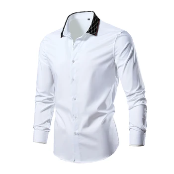 2023 Ежедневни Корейски Модерен Ризи С Дълъг Ръкав на Марката за Мъжки Облекла За Мъже, Дизайнерски Дрехи, Ризи и Блузи, Camisas De Hombre, Върхове