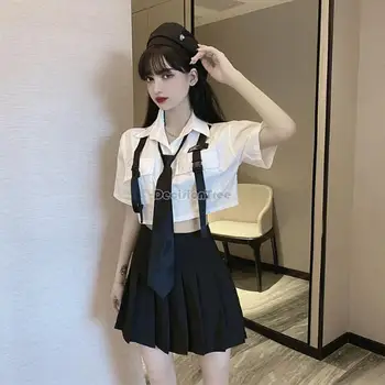 2023 лятна нова униформи в корейски стил jk, безплатен кратък карго-елемент, къса риза, вратовръзка, плиссированная пола, женски модерен комплект от две части, s499