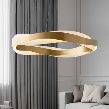 2023 Модерна led таван полилей в скандинавски стил с творчески осветление, луксозна подвесная лампа за дневна стая, подходяща за кухня, кръгли художествени осветителни тела