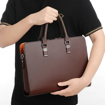 2023 Мъжка чанта-куфарче с високо качество, бизнес чанти-незабавни посланици от изкуствена кожа, офис чанта, 14-инчовата чанта за лаптоп, чанта през рамо