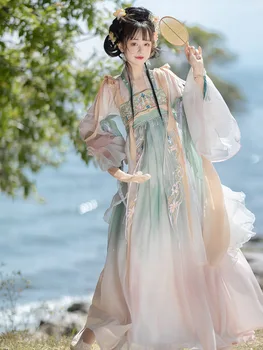 2023 Нов женски костюм Hanfu с бродерия, китайски костюм с пола, древнекитайский костюм, страхотна традиционната рокля за момичета