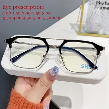 2023 Нови очила за късогледство със защита от синя светлина, мъжки, женски, метални, двухлучевые, рамки за очила, очила за рецепта за недалновидно