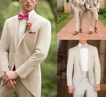 2023 Нови Ушити по поръчка Смокинги за Младоженеца в една пуговице, Най-добър Мъжки костюм За Сватбени партита, Класически Бизнес костюм за Младоженеца (Яке + Панталон + Елек)