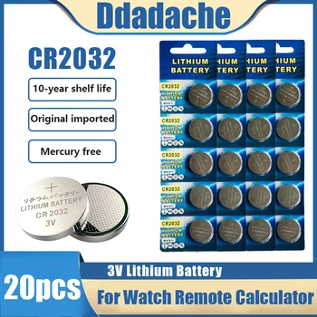 20PCS CR2032 3V литиева бутон на батерия за часовник Играчки Компютърен калкулатор за Управление на Електронен настолен календар