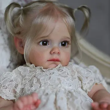 22-инчовата реалистична кукла за прераждането момичета, мека емайл за цялото тяло, имитация на детски кукли