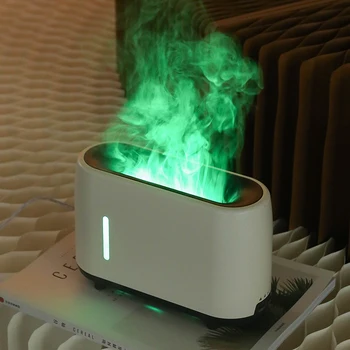 240 мл Огнен овлажнител на въздуха Аромат на етерично масло от огнения дифузор дистанционно управление RGB цветно осветление огнен дифузер