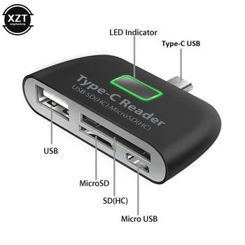 3 in1 Адаптер за карта с памет, USB 3.1 Type C USB-C TF SD OTG Card Reader за Macbook Телефон Tablet Card Readers