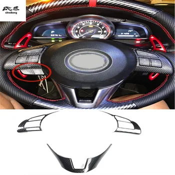 3 бр./лот, декоративна капачка на волана, изработени от въглеродни влакна ABS за 2014-2019 Mazda 3 AXELA, автомобилни аксесоари