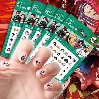 3 бр. стикер за нокти Demon Slayer Cosplay Kimetsu No Yaiba Декорация за нокти, стикери за маникюр, подарък за деца