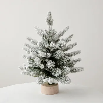 30-60 см малка Коледна елха Тенис на Бял флокированный PE Дърво Шифровано изкуствено украса на Коледната елха