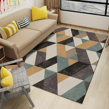 3D Килим Подложка за дома на открито подложка за стая мат в европейски стил килим с геометричен модел Детски подложка за проследяването стъпки пълзи декоративна хастар