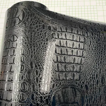 3D кожена залепващ винил фолио с крокодиловым модел, водоустойчив филм за етикети вътрешността на колата от PVC, трайни автоаксесоари