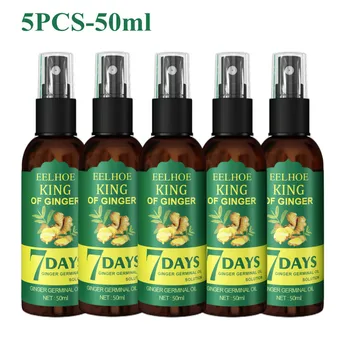 3ШТ /5ШТ Етерични масла за растежа на косата с джинджифил за мъже и жени, ефективно предотвратяване на косопад, лечение на кожата на главата, грижа за по-гъста коса